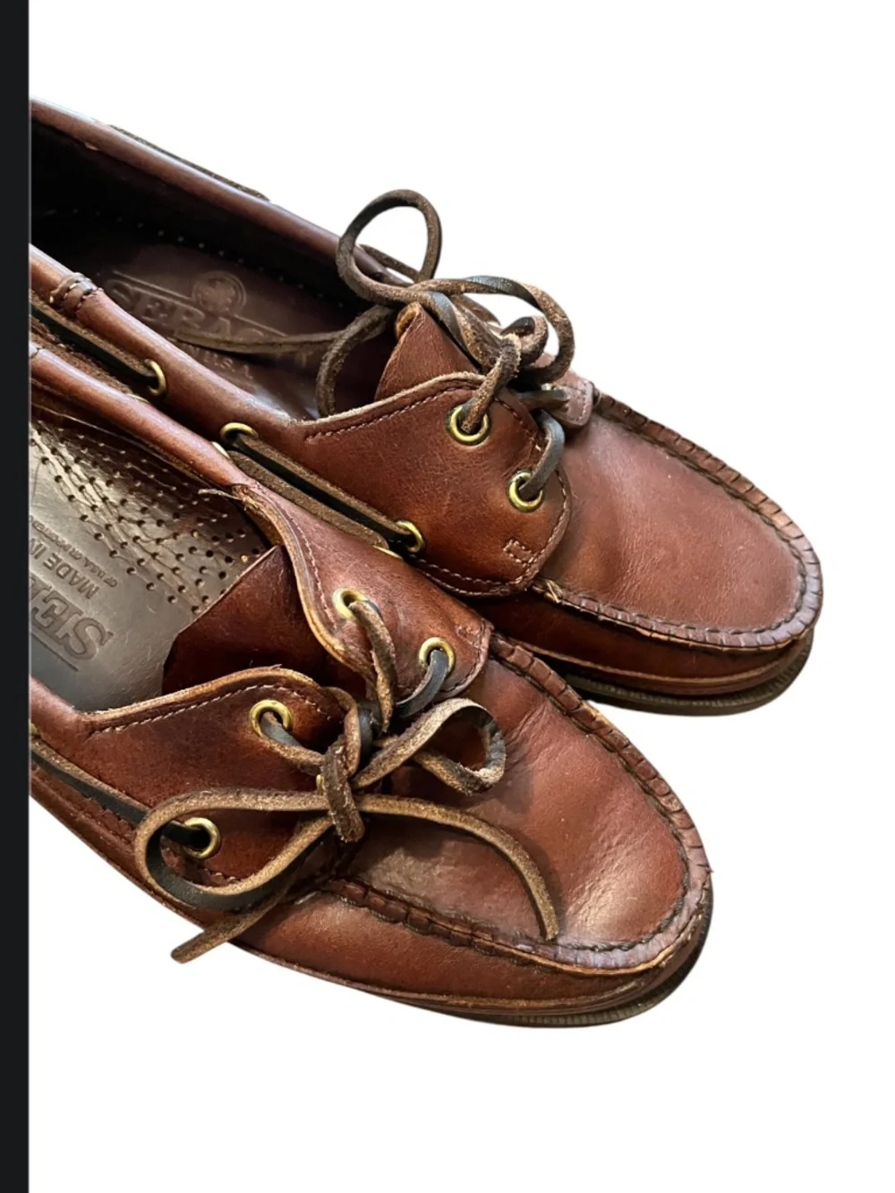 Sebago Women’s Made in USA Leather Casual Loafers in Cognac Sz-7
